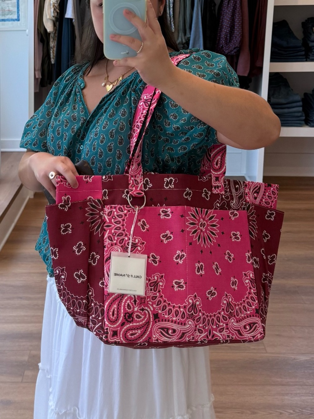 Call It By Your Name Sac Picnic in Bordeaux/Burgundy and Fuchsia